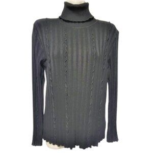 Black Ribbed Turtleneck
